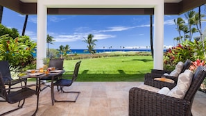 Ocean and golf course views from the lanai
