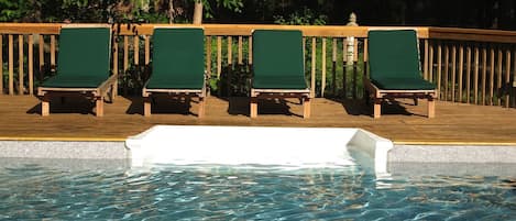 New Teak Lounge Chairs, Decking and Pool Liner