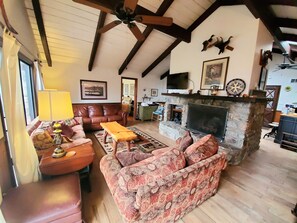Upstairs Living Room with Gas Logs.