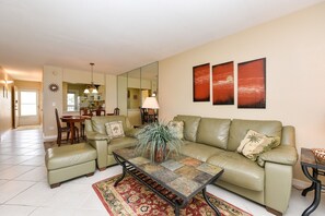 Living room facing kitchen.
