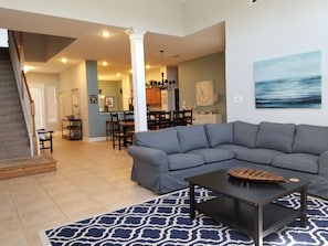 Open floor plan allows for comfortable movement through living spaces