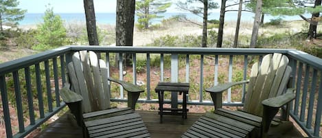 Deck facing Lake Michigan right outside your door!