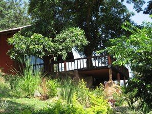 Main lounge patio with inland views