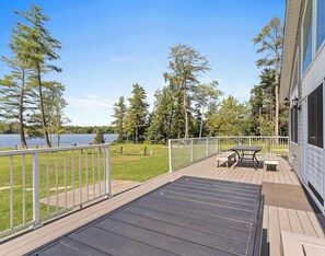 Back deck with a view of Upper Scott Lake. 