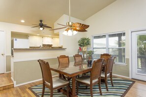 Open concept kitchen and dining area.