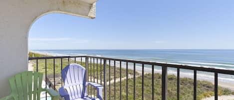 Gorgeous beach front views from balcony.