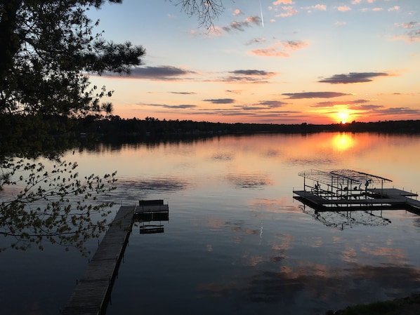 View from deck at sunset