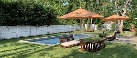 Backyard with Heated Saltwater Pool