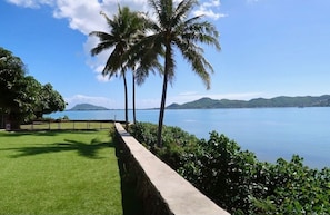 Gorgeous views of Kaneohe Bay from the grassy yard.