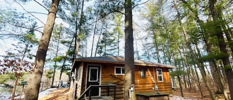 Cabin tucked deep on a wooded lot close to the water