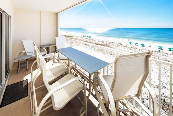 Private Balcony - 
Gulf Dunes 413 Fort Walton Beach Okaloosa Island Vacation Rentals