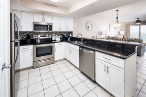 Kitchen with Granite and Stainless upgrades - 
Gulf Dunes 413 Fort Walton Beach Okaloosa Island Vacation Rentals
