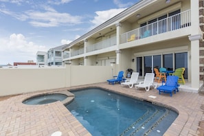 Private pool and hot tub