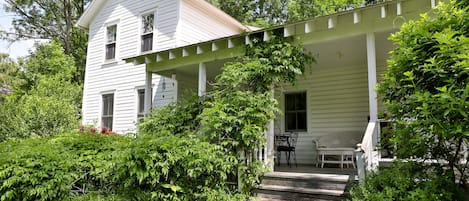 Front entrance through the porch