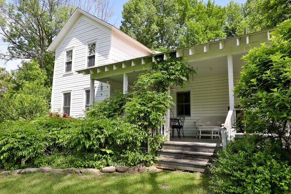 Front entrance through the porch