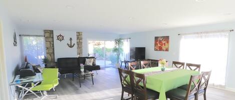 Relax in the comfort of this living room after a day at the Beach