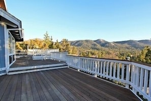 Views of mountains from three decks.