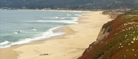 Our BEAUTIFUL BEACH as seen from Poplar St bluff in Half Moon Bay near our home