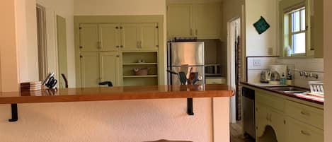 The kitchen.  Vintage charm with modern comforts.