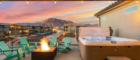 Upper Patio with Firepit and Private Hot Tub