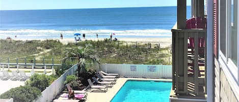 View from Balcony-Ocean, Pool and Beach