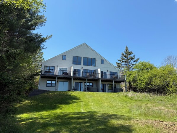 View of front of condo facing ocean, Port is on the right of this picture
