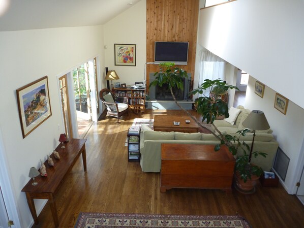 Living Room with Cathedral Ceiling