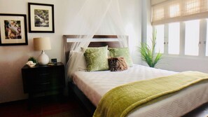 Rain Forrest Room Queen Bed and TV
