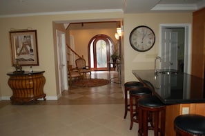 View from living room to entrance, villa #17.