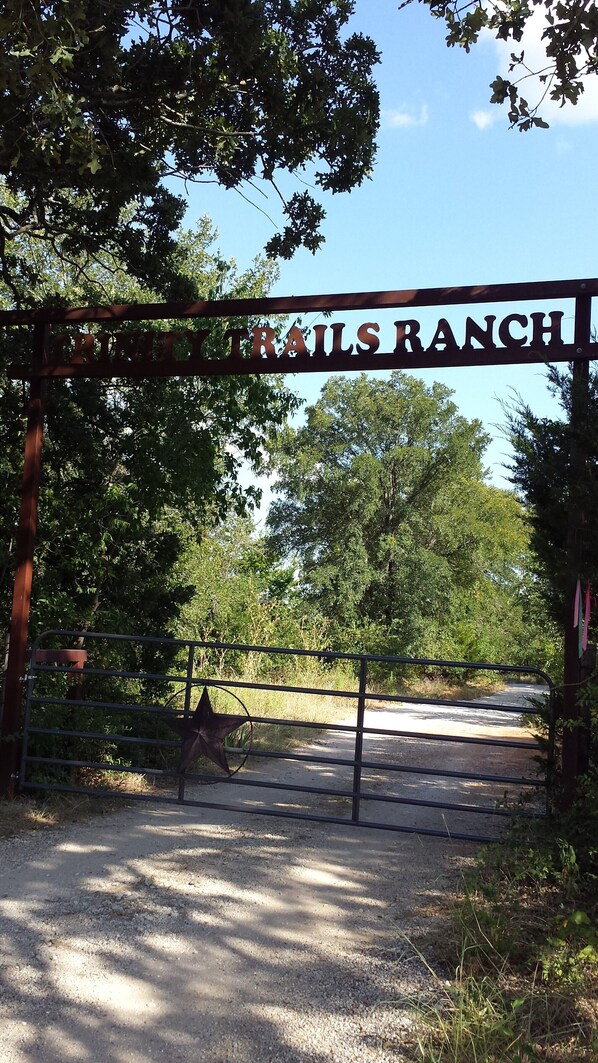 Entrance into our cabin area. Our cabin is the farthest away from the road.. 