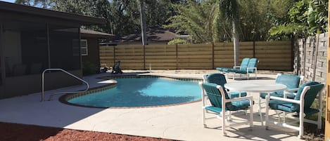 Fenced Private Pool w/ grill area