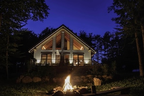 fire pit in back of house