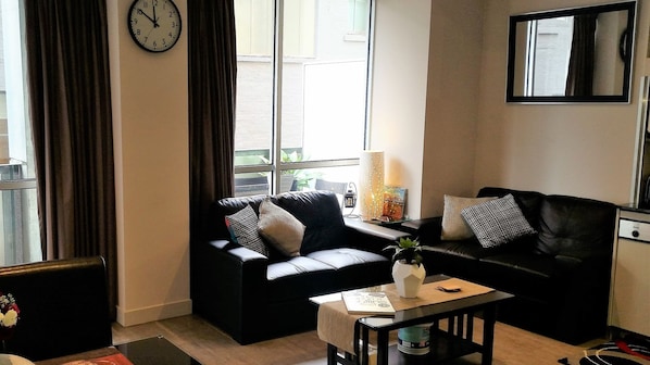 Dining Area with Leather Lounge