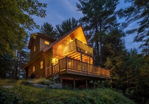 Wilmington Range Chalet twilight from top of river stairs