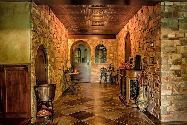 View of wine cellar and corridor