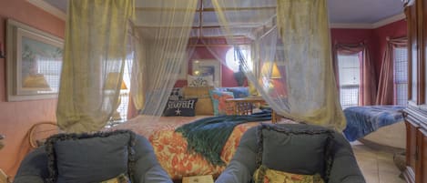 Turtle Beach Villa Master Bedroom king canopy bed