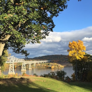 SunstView frm inside house - Rip Van Winkle Brdge ovr Hudsn River & Olana Castle