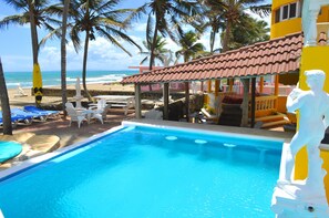 Villa Leone Private Oceanfront Swim Up Pool Bar.