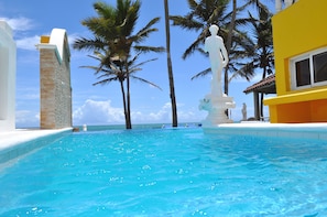 View From Villa Leone Infinity Pool. Waterfall.