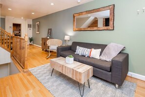 Couch in living room is sleeper sofa which can sleep 2!
