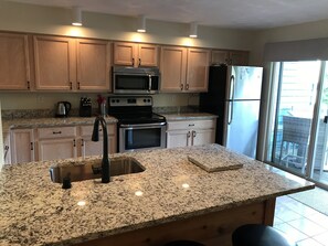 Big open kitchen with new granite 