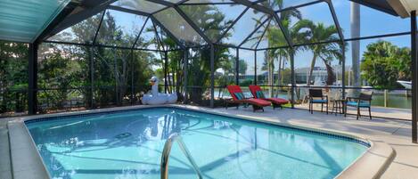 View out towards the canal from the lanai