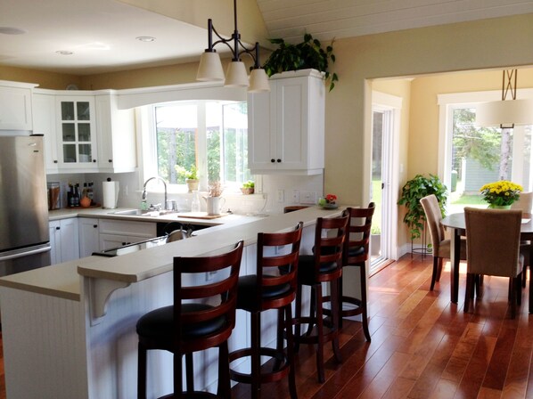 View of kitchen and dining room