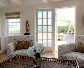 View from TV room out to the deck