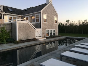 the pool in the early evening