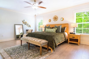 Spacious Master Bedroom with plush, therapedic king size bed