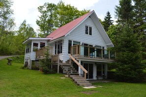 Looking at the cottage from the dock.