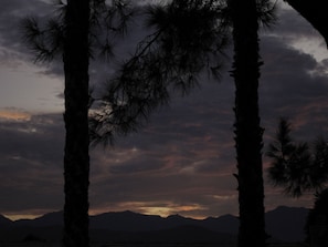 After a great evening on the patio. Look to the mountains.