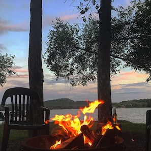 Outdoor fire pit with a view