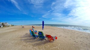 We are part of a private beach community with beach access 100yds from the house